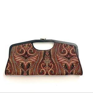 Vintage 60’s tapestry clutch purse XL baroque retro